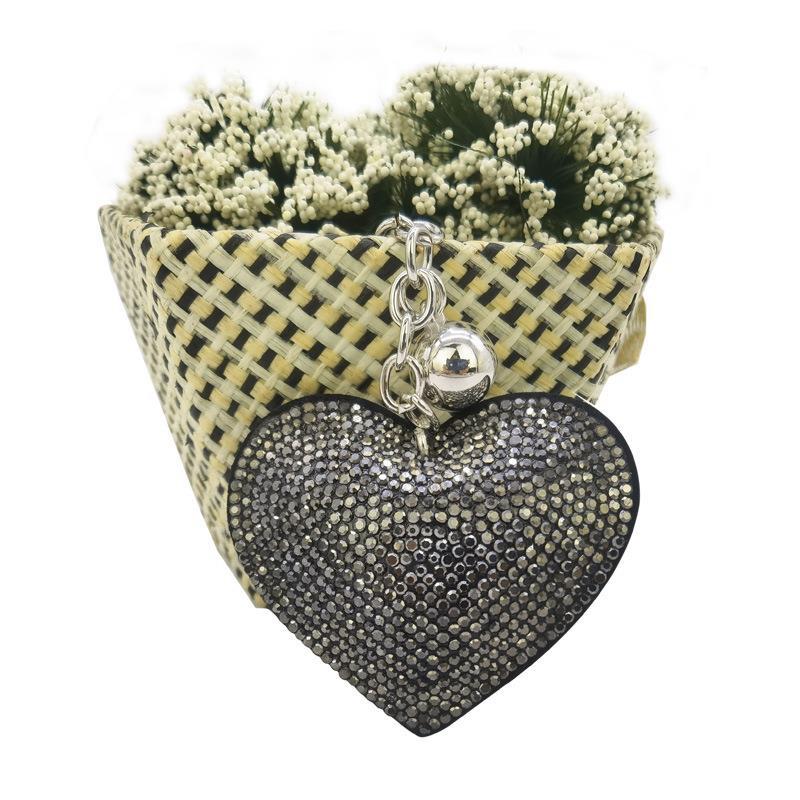 Wholesale Valentine's Day Diamond Inlaid Peach Heart Zinc Alloy Keychains